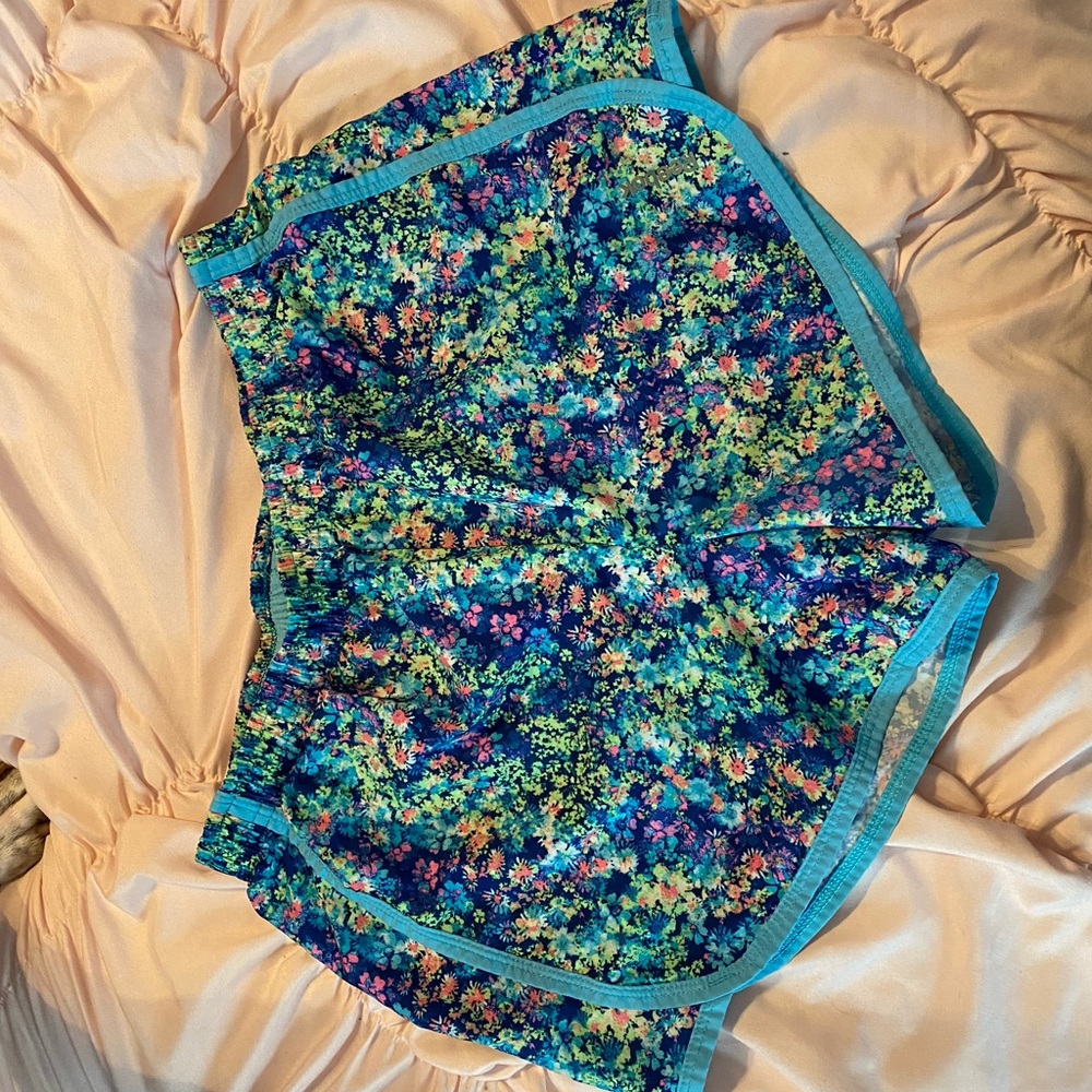 Floral Reebok athletic shorts